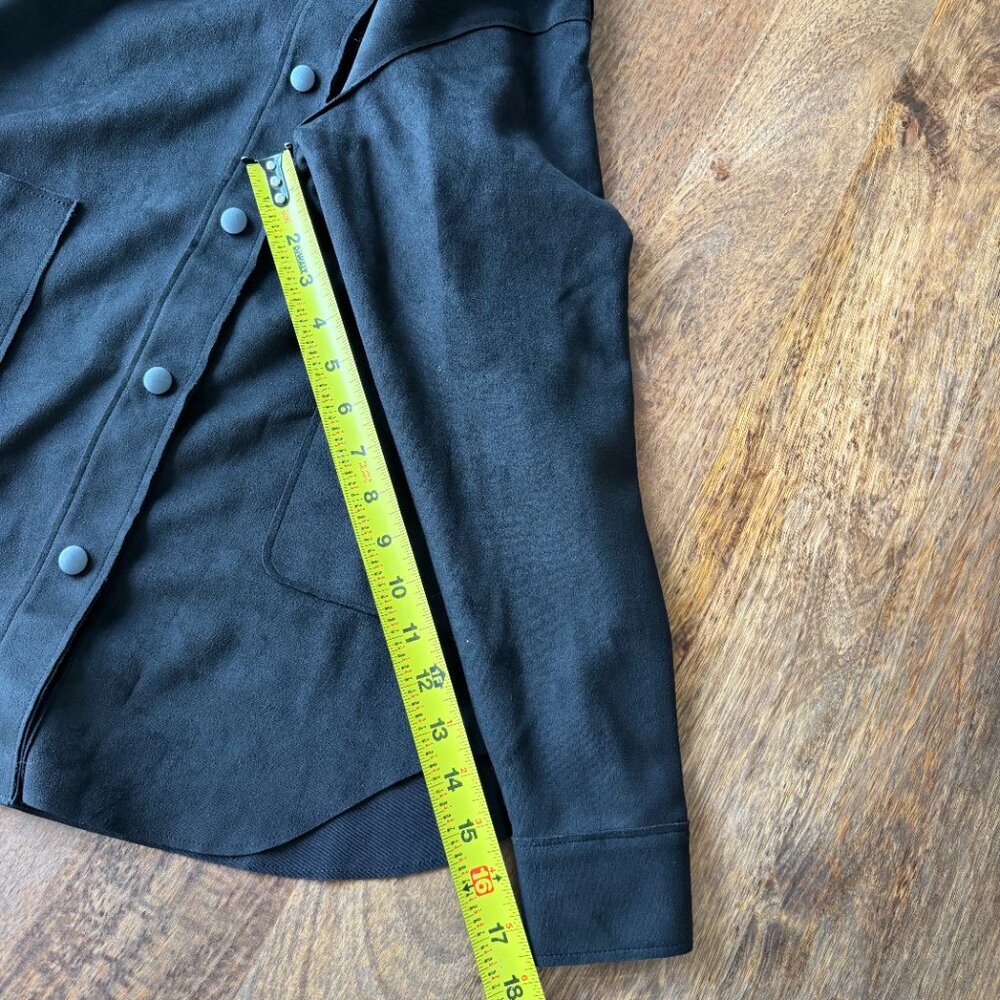 Well Worn Black Faux Suede Shacket Jacket Oversized S - Picture 8 of 10